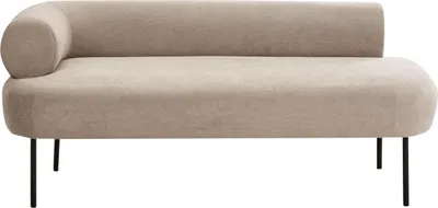 Produktbild von BELIANI Chaiselongue Taupe Stoffbezug Linksseitig mit Armlehne Schwarze Metallbeine Modernes Design für Wohnzimmer Schlafzimmer Récamiere