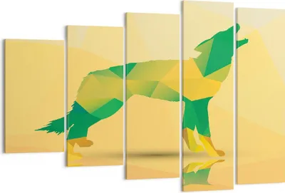 Produktbild von Bild auf Leinwand - Leinwandbild - Wolf modern Grafik - 150x100cm - Wand Bild - Wanddeko - Leinwanddruck - Bilder - Kunstdruck - Wanddekoration - Leinwand bilder - Wandkunst - EG150x100-2809