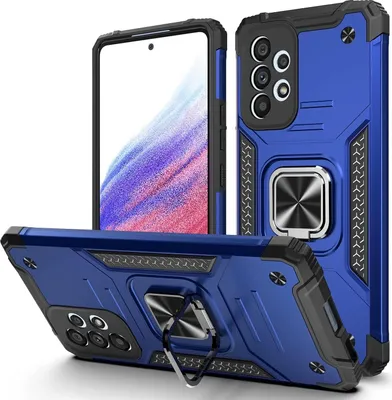 Image de Coque pour Samsung Galaxy A33 5G, dos bleu avec anneau résistant