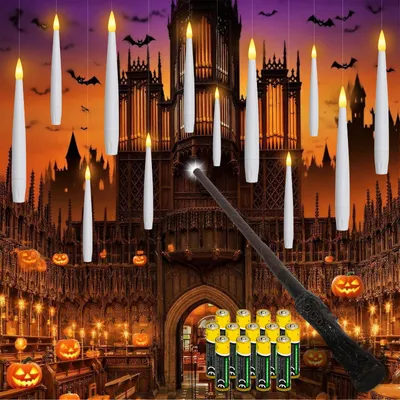 Produktbild von LED Weihnachtsbaumkerzen 12PCSLED-Kerzen Kabellos mit Timer Fernbedienung Weihnachtskerzen Schwebende Zauber Fliegende Kerzen für WeihnachtenHalloween