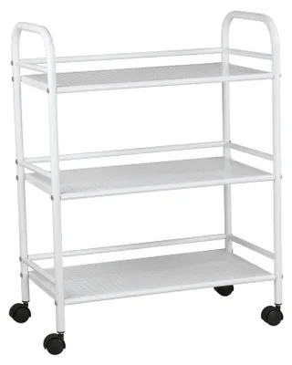 Immagine prodotto di Carrello Portavivande 3 Ripiani Cucina Mobile Ruote 80x33x105 cm.Colore:Bianco