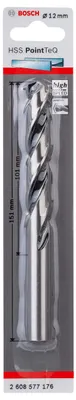 Immagine prodotto di Punta elicoidale in metallo HSS PointTeQ, DIN 338, 12,0 mm, confezione da 1 pz