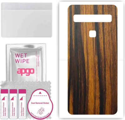 Produktbild von apgo Rückseite Schutzfolie, Skin, kompatibel mit TCL L10 Lite, Hinten Displayschutzfolie aus Vinylfolie, kratzfest, einfache Montage - Tigerwood