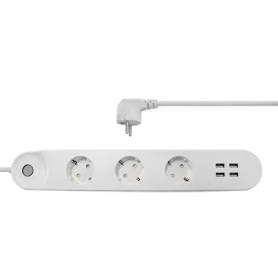 Produktbild von Denver Denver SHP-300U - Smart Home Steckdose - Google Home - Amazon Alexa - TUYA - 4 USB-Anschlüsse - Energieüberwachung - Wi-Fi