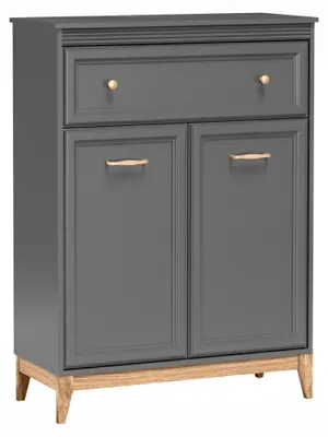 Produktbild von AnkadoMöbel Flurkommode - 92 x 126 cm - Diamantgrau - Eichenbeine - Griffe in Roségold - TERRA TA4