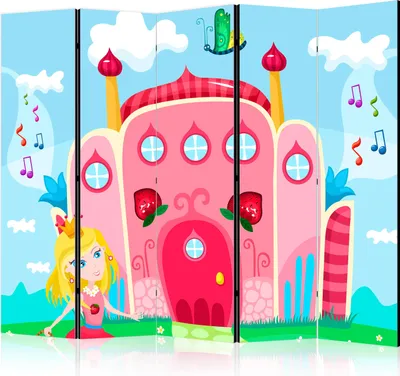Produktbild von 5-teiliger Einseitiger Vlies Paravent - Castle II 225x172 cm Für Kinder e-C-0074-z-c
