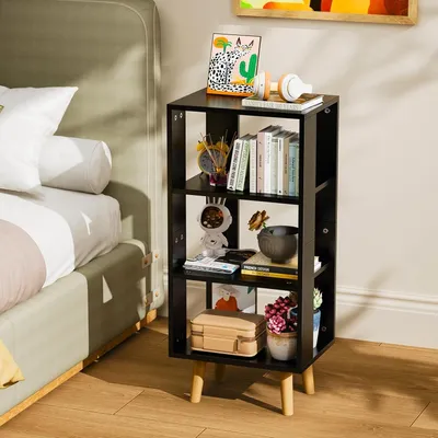 Produktbild von LED Nachttisch,3 Ebenen Nachtschrank Beistelltisch Sofatisch mit Offenem Regal,LED Einstellbare 16 Farben,Nachtkästchen für Schlafzimmer 40x30x87.5m