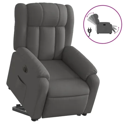 Produktbild von Relaxsessel mit Aufstehhilfe Elektrisch Dunkelgrau Stoff