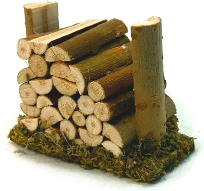 Produktbild von Holzstapel aus Holz. Krippenzubehör für Weihnachtskrippe. 7x4x5cm