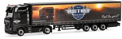 Produktbild von Herpa 958851 - 1:87 MB Actros L Gigaspace Gardinenpl.-Sattelzug Hintzen Logistik