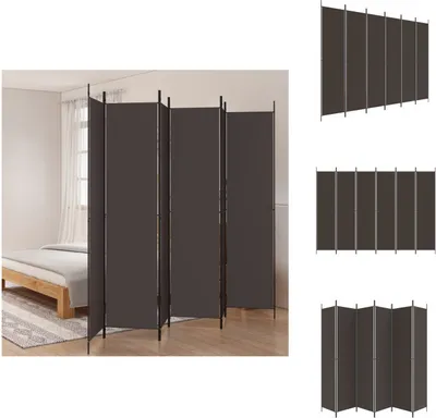 Immagine prodotto di vidaXL Paravento pieghevole 6 pezzi in tessuto marrone 300x220 cm - Divisorio per ambienti