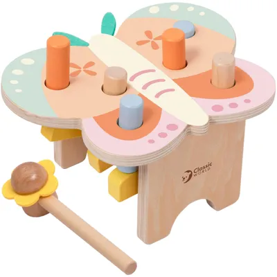Immagine prodotto di CLASSIC WORLD Set di martelletti Montessori "Farfalla pastello" con martelletto, 8 pezzi