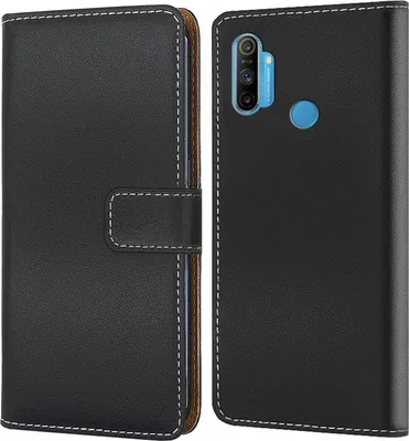 Produktbild von Handy Tasche für Realme C3 Schutzhülle Bookstyle Etui Klapphülle Wallet Flip Cover Case Schwarz