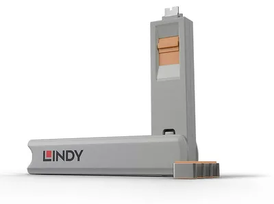 Produktbild von Lindy 40428, Türblockierschlüssel, USB Typ-C, Grau, Orange, 4 Stück(e), 10 g