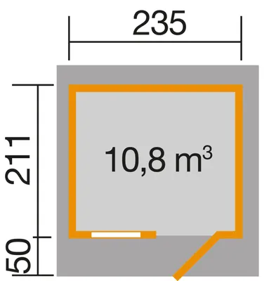Produktbild von WEKA 170.2421.00.00 Gartenhaus/Blockbohlenhaus Schongau 1 /Einzeltür/Einzelfenster ; Größe: 1 ; Farbgebung: Naturbelassen ; Wandstärke: 28 mm ; Maße (LxBxH): 261 cm x 235 cm x 226 cm ; Seitenwandhöhe: 216 cm