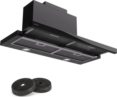 Produktbild von Klarstein Dunstabzugshaube 90cm, Abluft-Dunstabzugshaube mit Spülmaschinenfestem Filter aus Aluminium, Leise Abzugshaube Abluft, 640m³/h Luftstrom, Effiziente Wandhauben mit LEDs & Touch Controls
