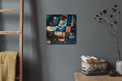 Produktbild von Coloray Hodiny Unikátní 30x30 cm  Tiché hodiny Pro obývací pokoj a kuchyň Nástěnné hodiny Plátno Bílé ručičky hodin - Ženy