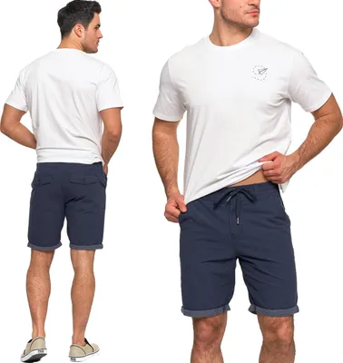 Zdjęcie produktu dla Moraj szorty męskie eleganckie spodenki chino spodnie sportowe 100% bawełna oversize 4000-003, granatowy, 31
