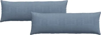 Obrázek produktu pro vidaXL Polštář na pohovku 2 kusy modrý 120 x 40 cm manšestrová tkanina