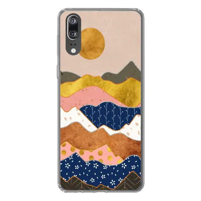Produktbild von MuchoWow® Handyhülle Schutzhülle Hülle für Huawei P20 Gold - Pastell - Muster Silikon Softcase Handy Hülle - Hardcover