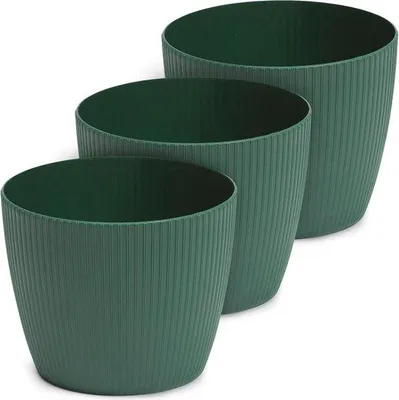 Produktbild von Famanu Blumentopf Set 3-teilig - Dekorative Kunststofftöpfe in verschiedenen Größen