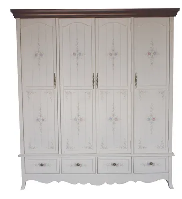 Produktbild von Ländlicher Keiderschrank Schrank Regal Schränke 198cm Garderobe Echtholz Möbel