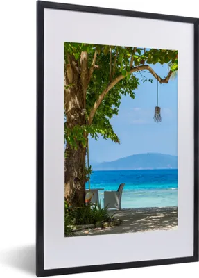 Produktbild von MuchoWow® Gerahmtes Poster Tropisch - Strand - Meer 40x60 cm - Poster mit Schwarzem Bilderrahmen Wandposter Rahmen Foto Bilder - Poster in Rahmen