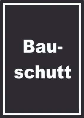 Produktbild von Bauschutt Mülltrennung Aufkleber mit Text A9 (37x52mm)