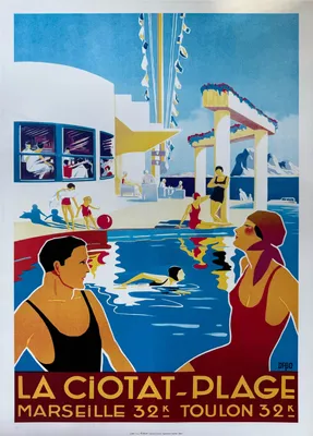 Image de La Ciotat Plage - 50x70cm Affiche Poster