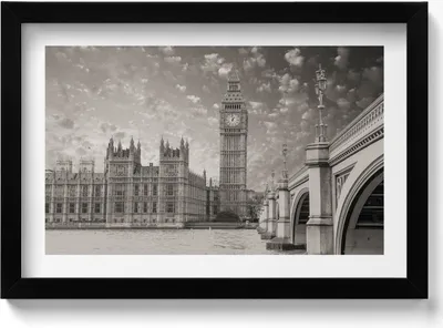 Produktbild von London England Big Ben– Wandbild mit Rahmen – Gerahmtes Bild  – Wanddekoration – 30x20 cm –  Schwarz Rahmen