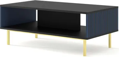 Immagine prodotto di FURNLUX Tavolino Ravenna F Nero e Blu e Oro 90cm / Colore principale: Nero / Dimensioni: 90 x 45 x 60 cm
