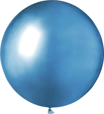 Image de Ballon chromé 48 cm - bleu brillant - 1 pc