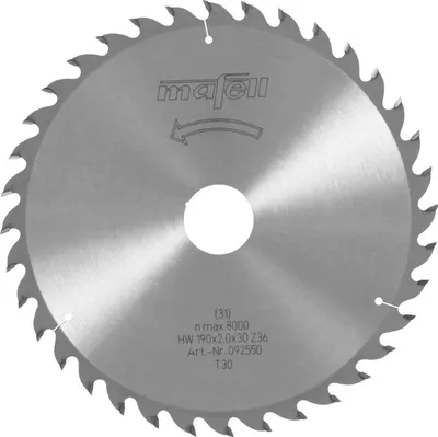 Produktbild von Mafell Sägeblatt-HM 190 x 1,2/2,0 x 30 mm, Z 36, WZ | 092550