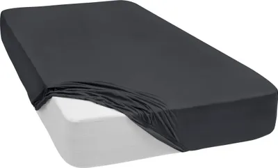 Produktbild von Spannbettlaken Jersey Spannbetttuch 100% Baumwolle Bettlaken Spannbettuch Laken 28 Farben, Größe:90 x 200 cm, Farbe:Antrazit