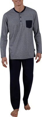 Produktbild von CECEBA Herren Pyjama, langarm, Baumwolle, Single Jersey, navy, gestreift Größe: 50