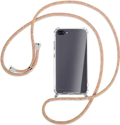 Produktbild von Handykette Backcover-Schutzhülle mit Band (Metall silberfarben) für Asus Zenfone 4 Max (Pro/Plus) - Rainbow