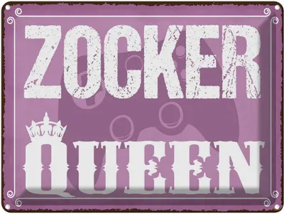 Produktbild von vianmo Blechschild 30x40 cm Zocker Queen Konsole Dekoration