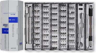 Obrázek produktu pro Happyment 128dílná sada přesných šroubováků - Magnetická - S příslušenstvím - Tvrdé pouzdro