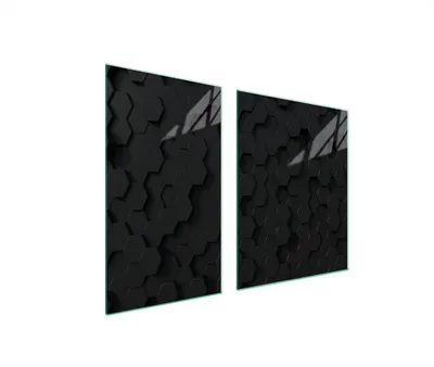 Produktbild von Herdabdeckplatten 2 teilig 100x52 Glaskeramikkochfeld Abdeckung Glas Schneidebrett Muster Schwarz