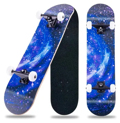 Produktbild von Skateboard 31 x 8 Zoll Komplettboard für Anfänger Jugendliche Erwachsene 8-lagiges Ahornholz ABEC-11 Kugellager Blue