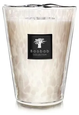 Image de Bougie parfumée Baobab, collection Pearls, couleur blanche, format maxi (24 bougies, poids total : 3 kg)