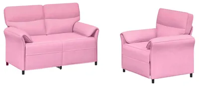 Produktbild von vidaXL Sofa Set 2 stk. Rosa Stoff