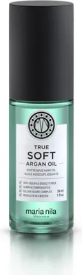 A product shot of a bottle of Maria Nila True Soft Argan Oil.