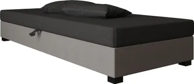 Obrázek produktu pro Pilloline skříňová postel IVO 80x195 kompletní sada s matrací Bonell, čalouněná postel se zásuvkami - šedá/tmavě šedá, SAWANA 21/05