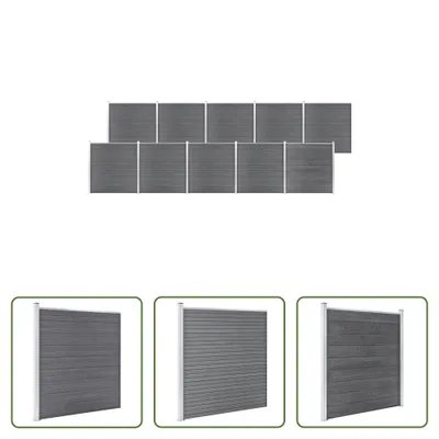 Produktbild von The Living Store Gartenzaun WPC 1737x186 cm Grau
