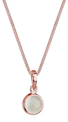 Produktbild von Elli Halskette Damen Solitär Anhänger Rund mit Mondstein 925 Silber (50cm)