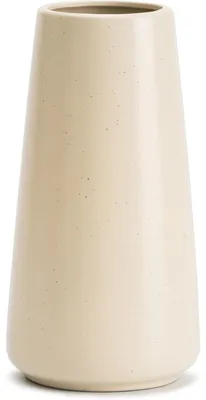 Keramikvase, 8 Zoll, beige, Boho-Stil, minimalistisch, rund, für Wohnzimmer