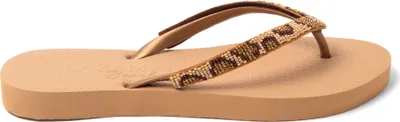 Produktbild von Lazamani Lanzarote Beach Damen Flip Flops Leopard Brown Größe 35/36