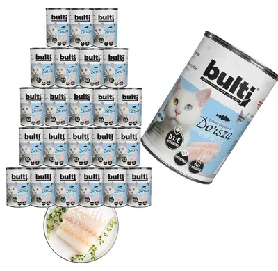 Produktbild von Bulti | Feuchte Nahrung für Katzen Dorsch - 24x400g - 65% Fleisch - 15% Dorsch - Katzennahrung