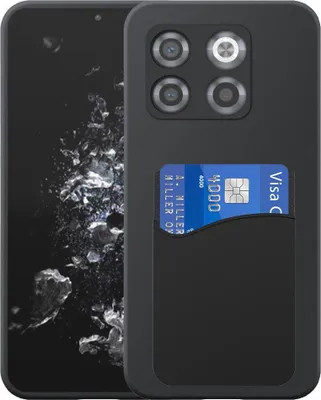 Produktbild von Geeignet für OnePlus 10T Phone Case mit Silikon-Kartenhalter - Flexible Back Cover Case Silikon TPU mit Silikon Cardslot - Schwarz - Smartphonica